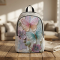 Whimsical Glass Butterfly Floral Backpack — Cottage Garden Vintage Design