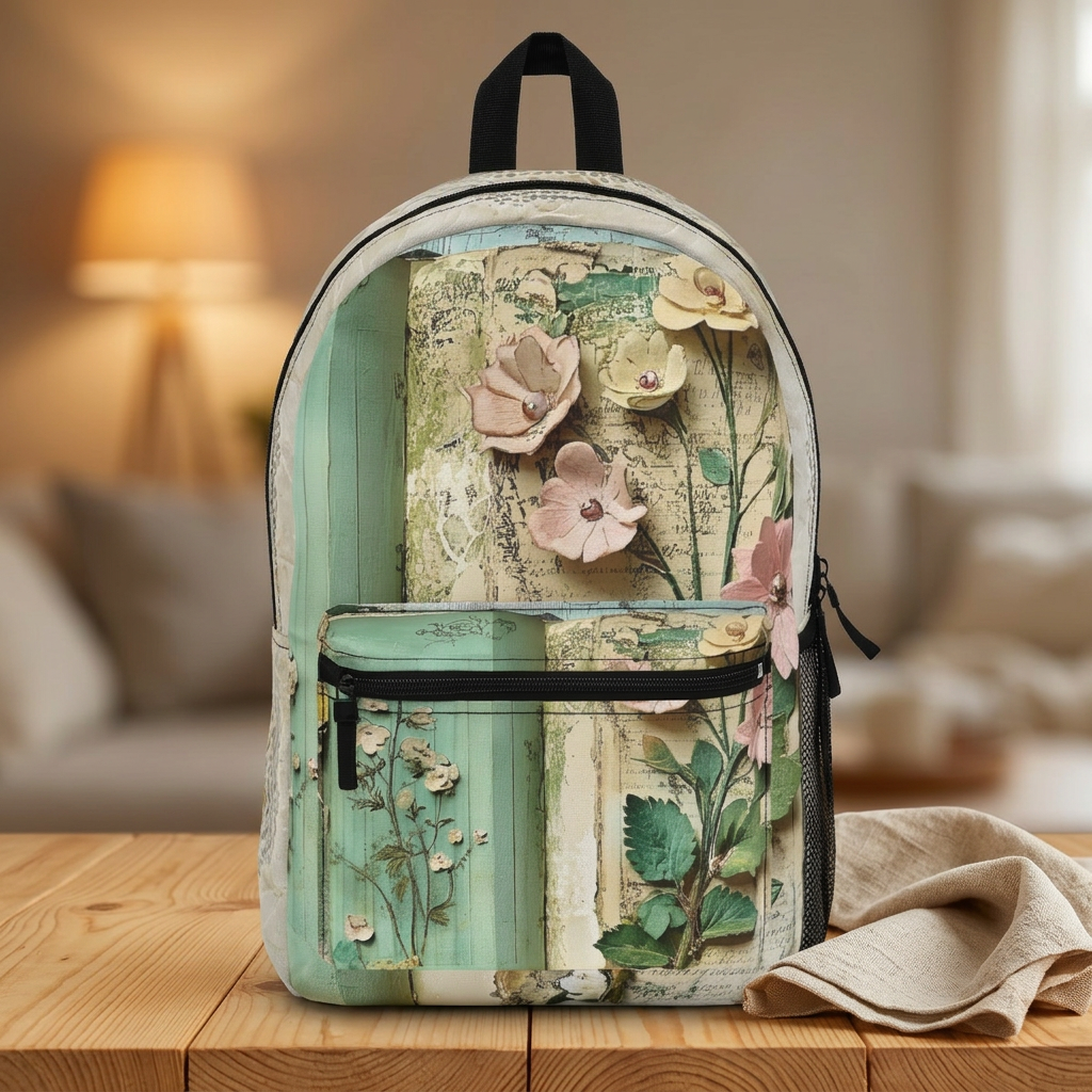 Vintage Botanical Backpack — Garden Heirlooms Floral Daypack