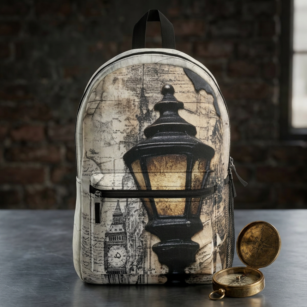 London After Midnight Vintage Victorian Street Lamp Backpack
