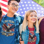 250 Years American Eagle T-Shirt — 1776–2026 Patriotic Anniversary Tee