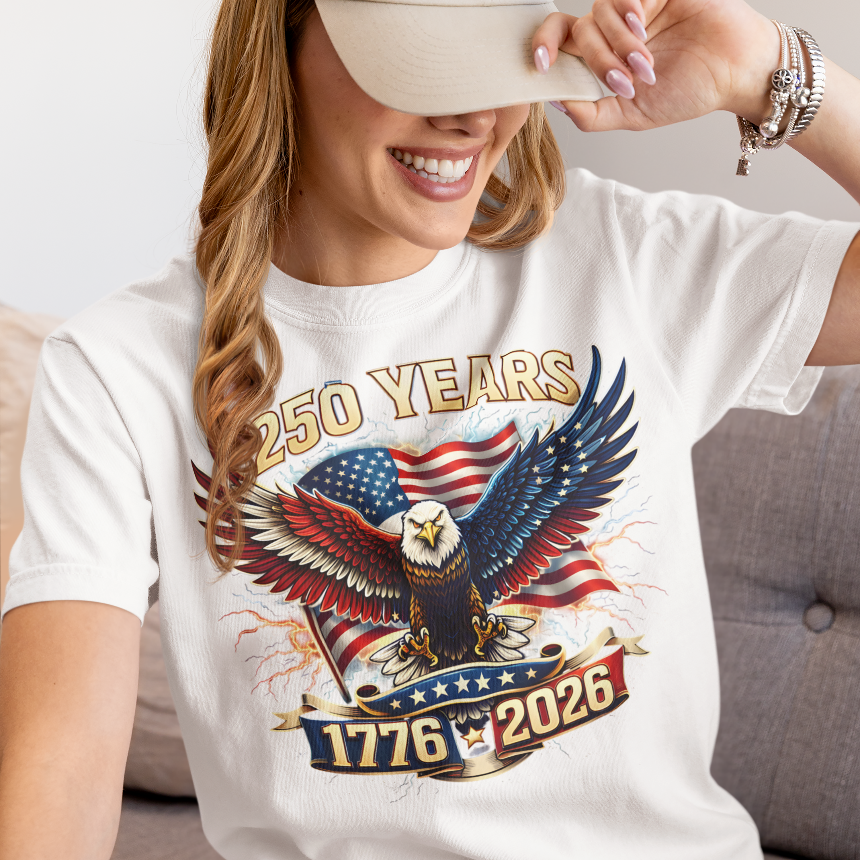 250 Years American Eagle T-Shirt — 1776–2026 Patriotic Anniversary Tee