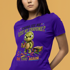 Funny Angry Turtle T-Shirt — “Wanna See Me Lose My Crayons? Do That Again…” — Teacher & Art Lover Tee