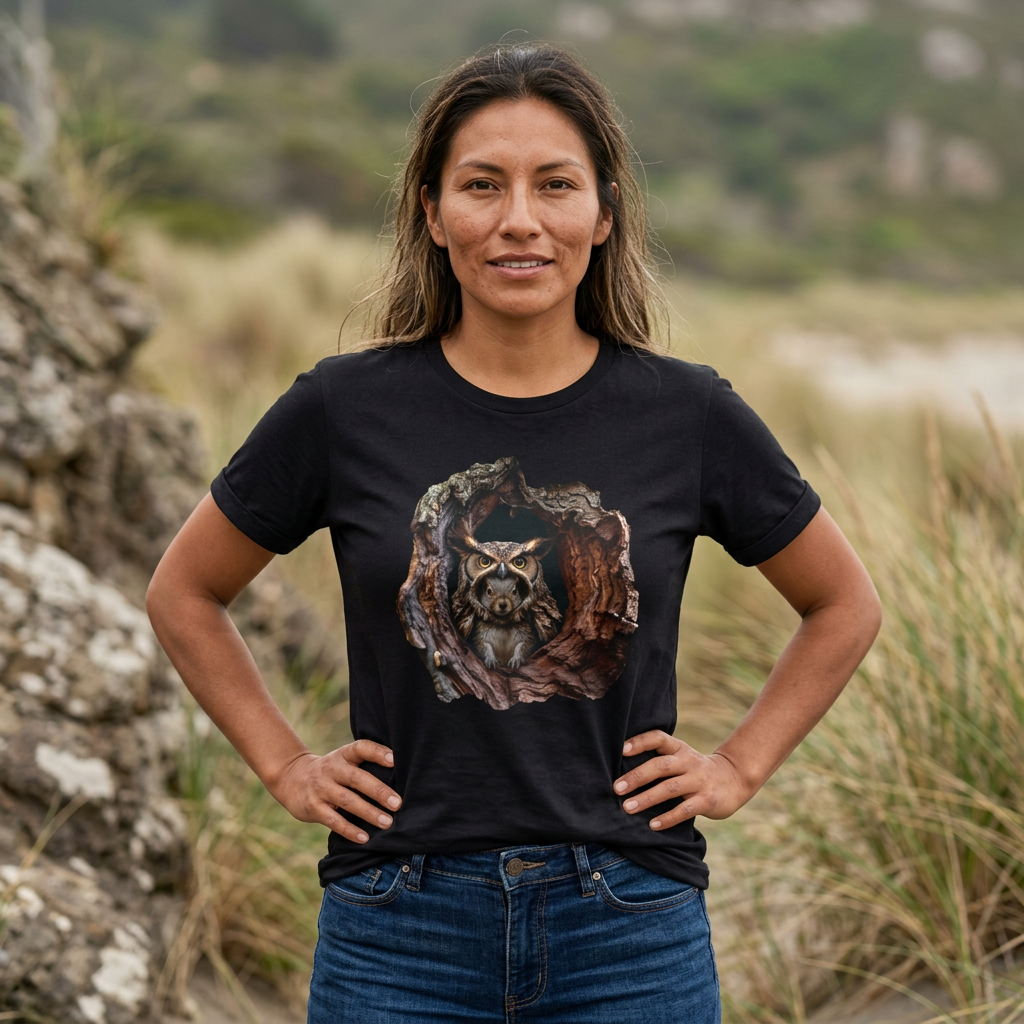 Squirrel in Owl Disguise T-Shirt — "Prey Wearing Its Predator"