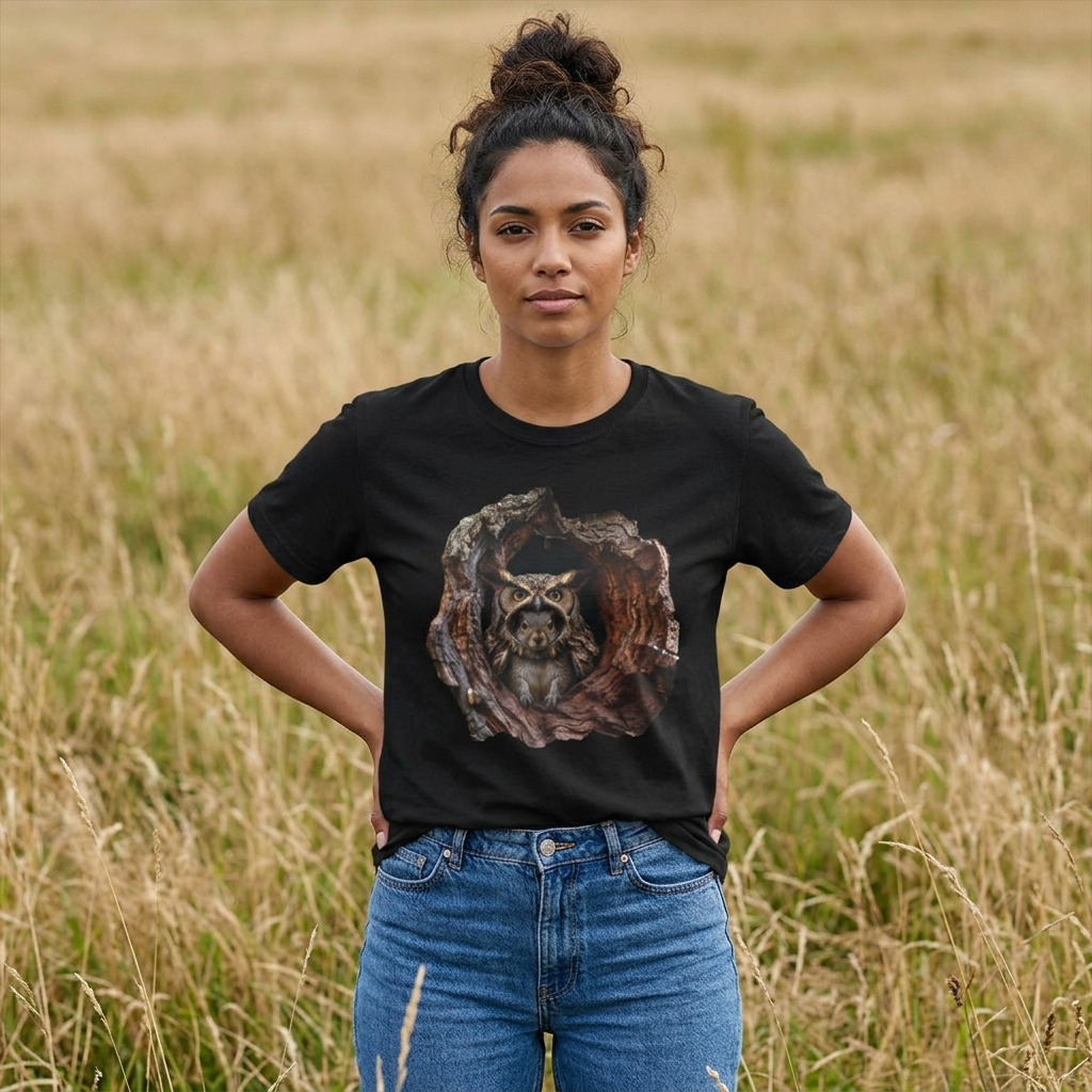 Squirrel in Owl Disguise T-Shirt — "Prey Wearing Its Predator"