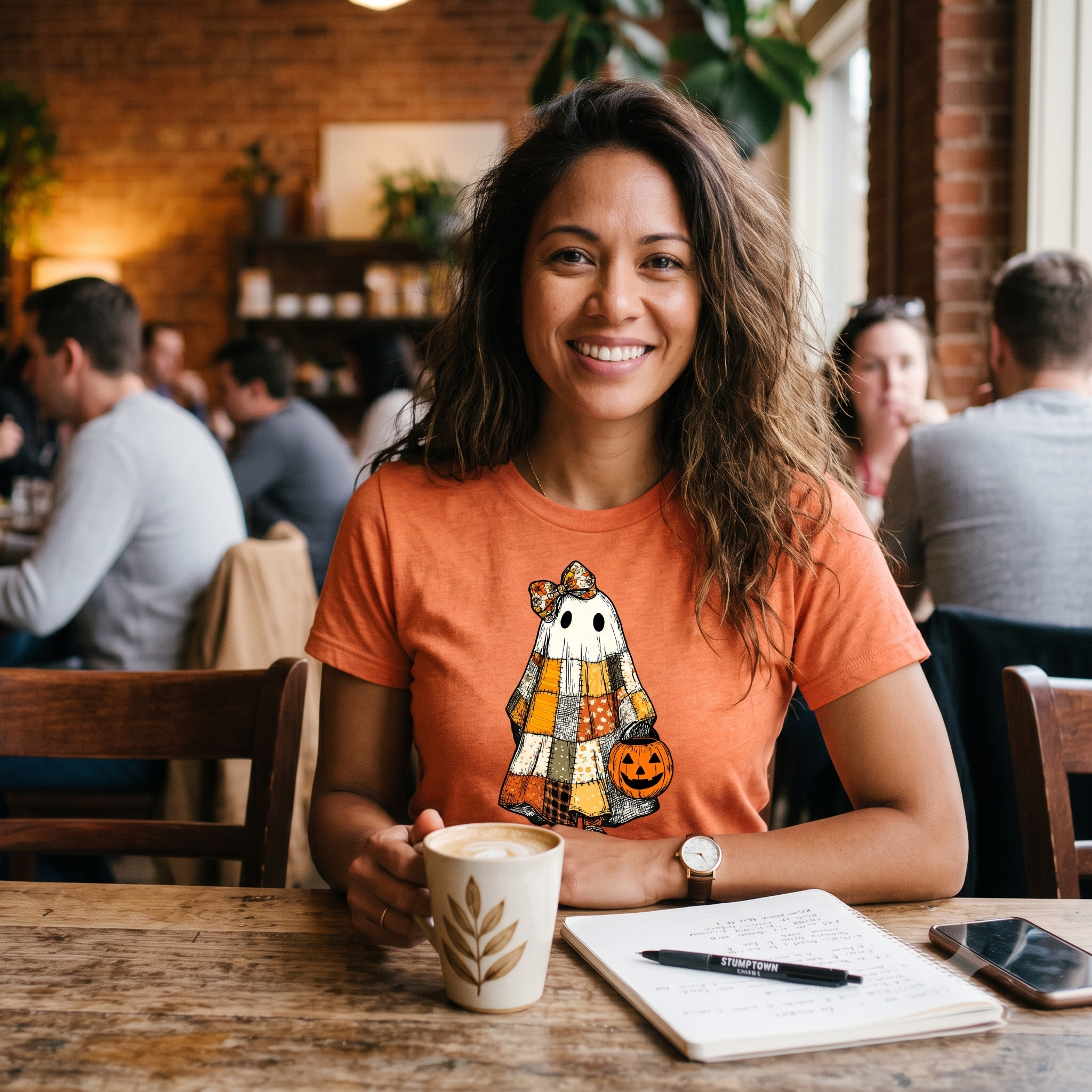 Ghost Softstyle T-Shirt with Patchwork Quilt Design