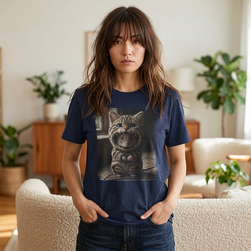 Cat Portrait T-Shirt — Cute Retro Tabby Face Print