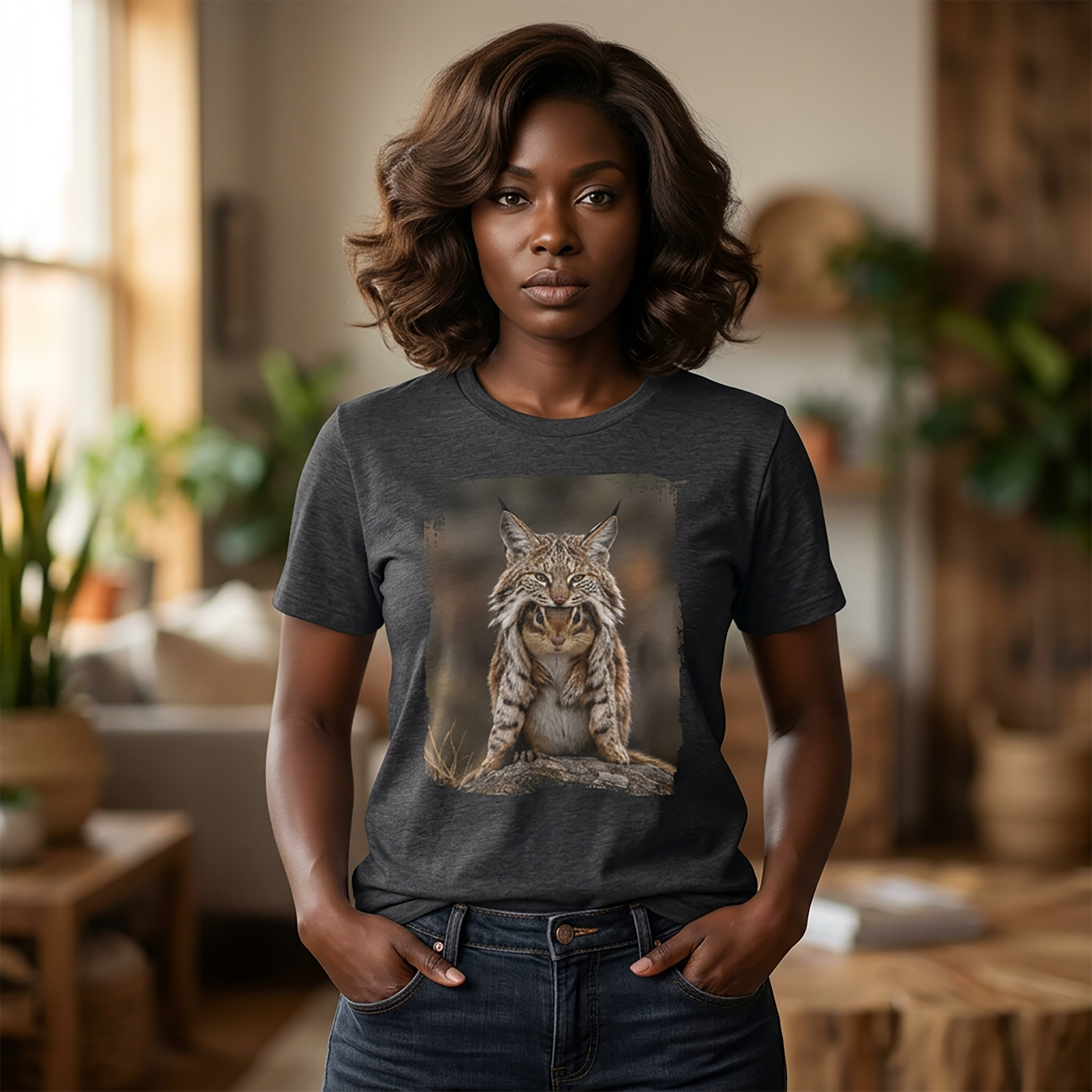 Lynx Portrait T-Shirt — Wild Cat Graphic Tee