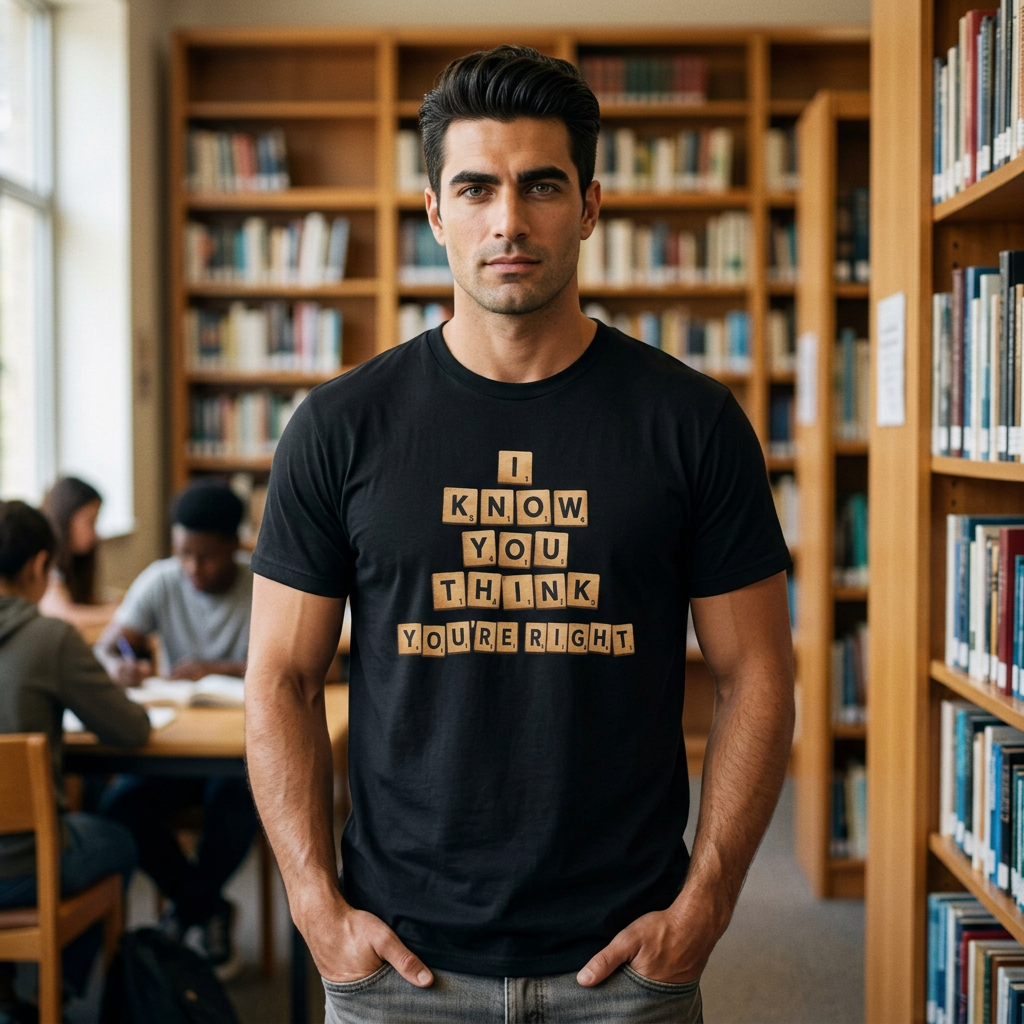 Scrabble Tiles "I Know You Think You're Right" T-Shirt