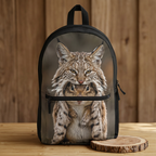 Lynx Portrait Backpack - Realistic Wildcat Print School & Travel Bag