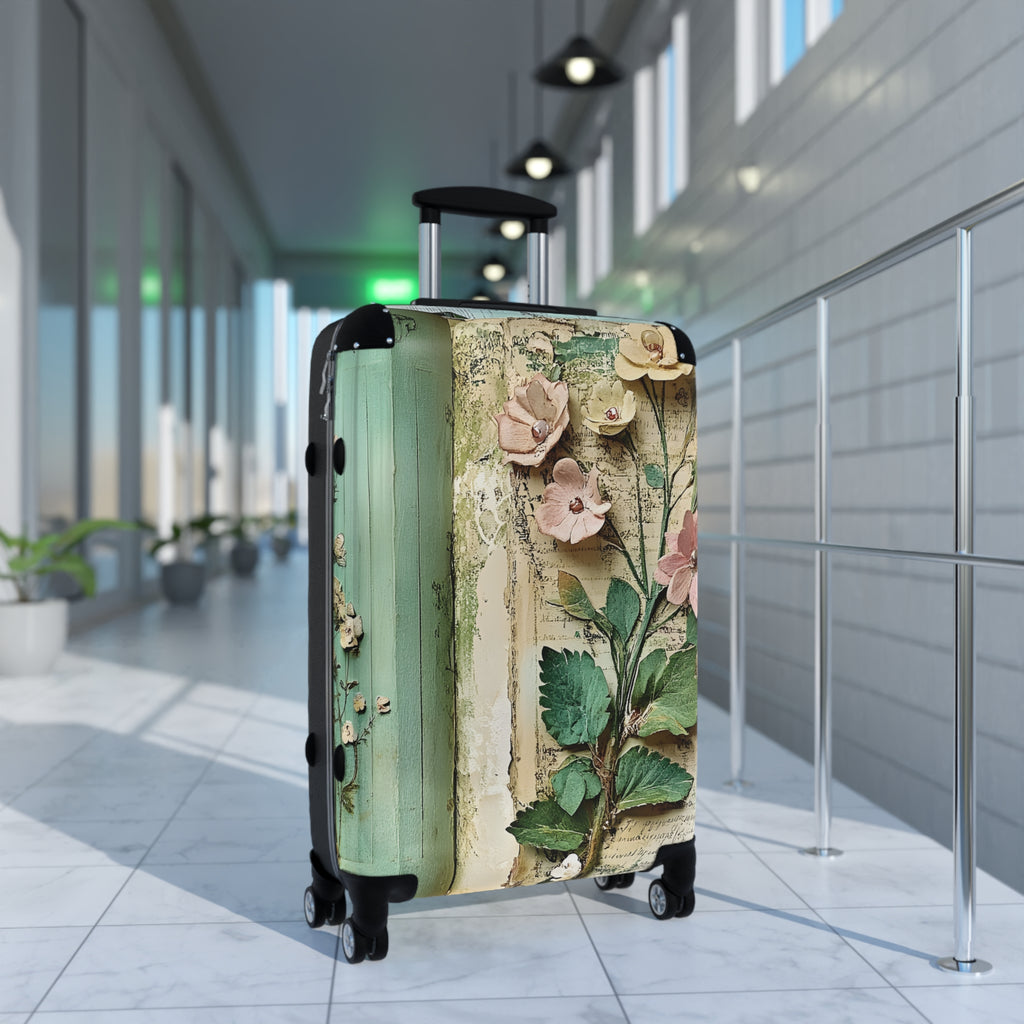 Floral Blue Bloom Suitcase – Luggage Cover with Large 3D Flower Design