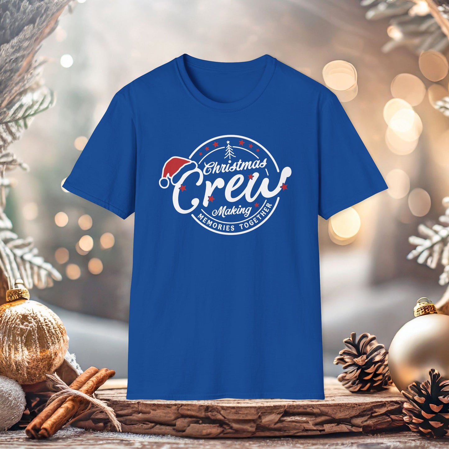 Christmas Crew Unisex T-Shirt | Making Memories Together and Santa Hat Design