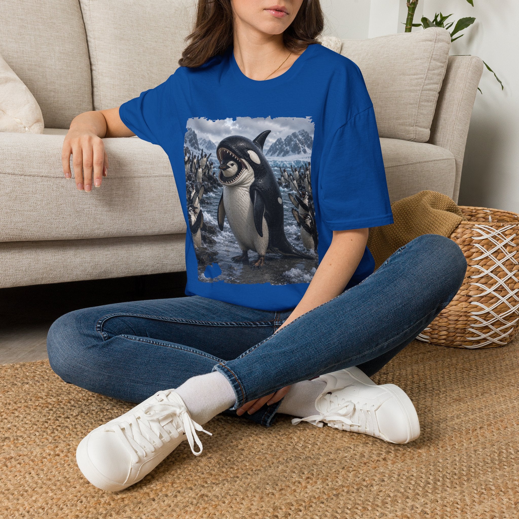 Orca & Penguin Graphic T‑Shirt — Cute Antarctic Wildlife Tee