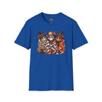 Halloween Pumpkin Crew T-Shirt — Leopard & Buffalo Plaid Spooky Friends