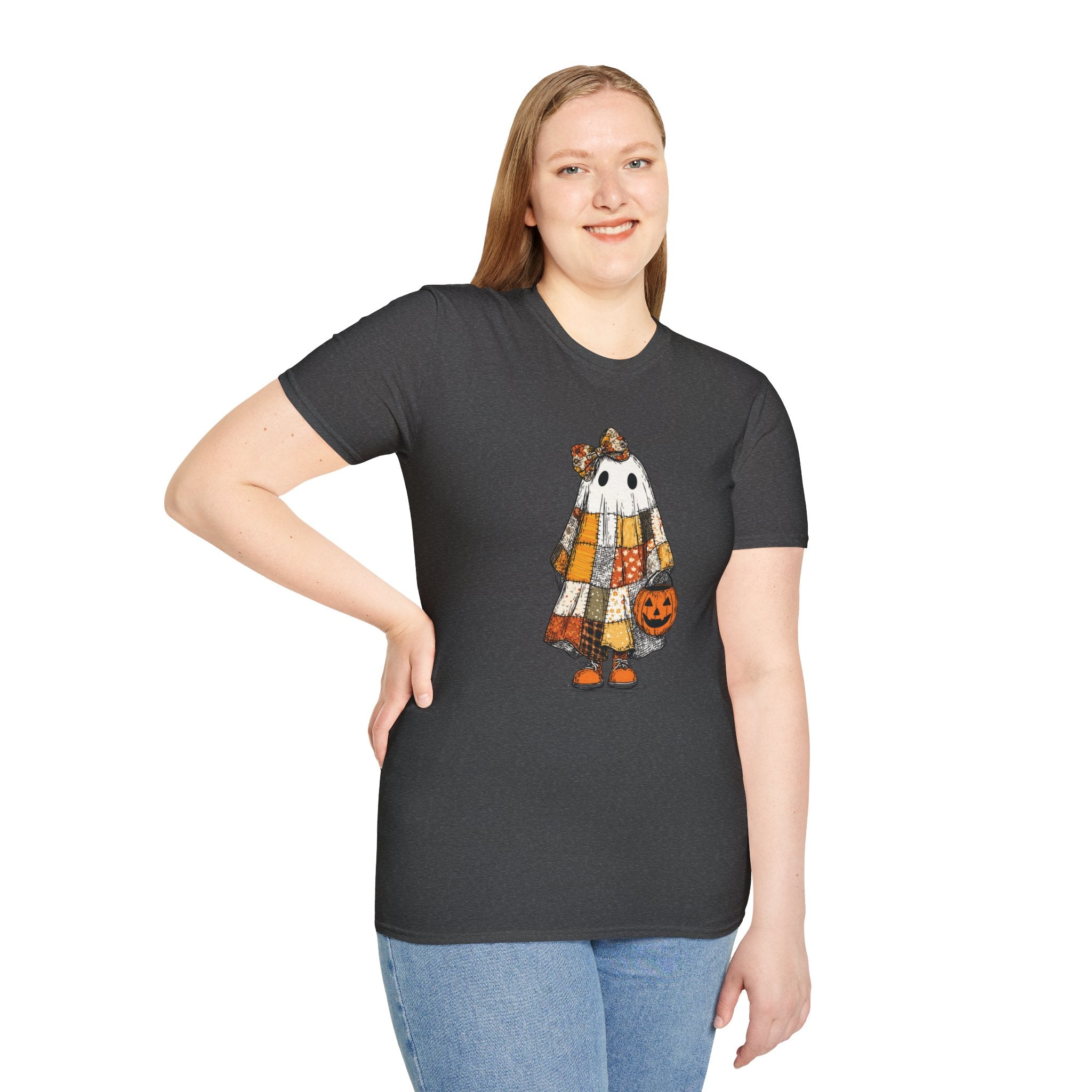 Ghost Softstyle T-Shirt with Patchwork Quilt Design