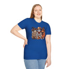 Halloween Pumpkin Crew T-Shirt — Leopard & Buffalo Plaid Spooky Friends