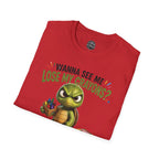 Funny Angry Turtle T-Shirt — “Wanna See Me Lose My Crayons? Do That Again…” — Teacher & Art Lover Tee