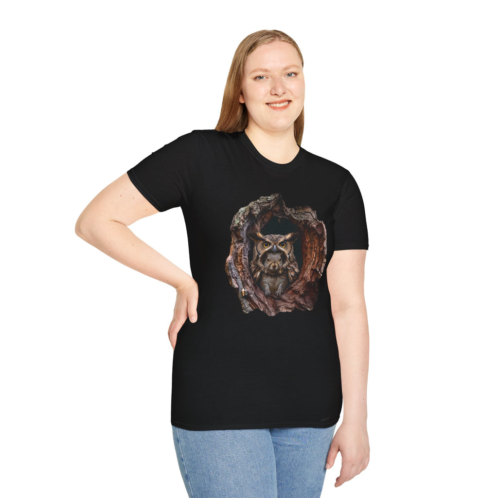 Squirrel in Owl Disguise T-Shirt — "Prey Wearing Its Predator"