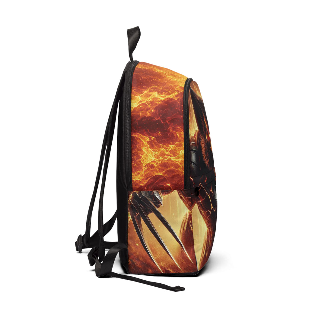 Flame Werewolf Backpack — Fiery Monster Graphic Backpack for Teens & Gamers