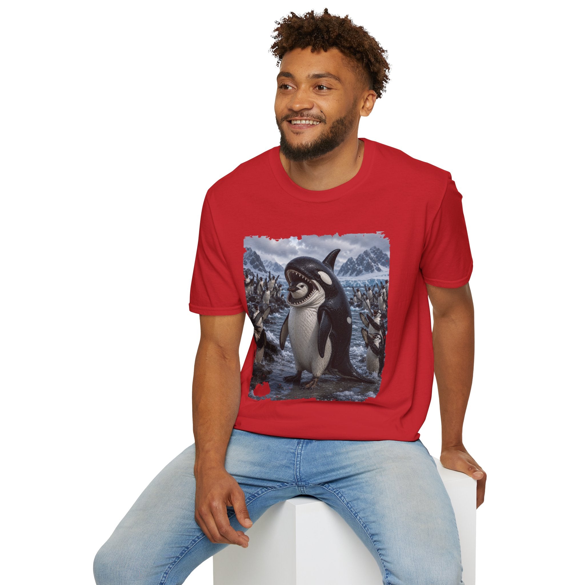 Orca & Penguin Graphic T‑Shirt — Cute Antarctic Wildlife Tee