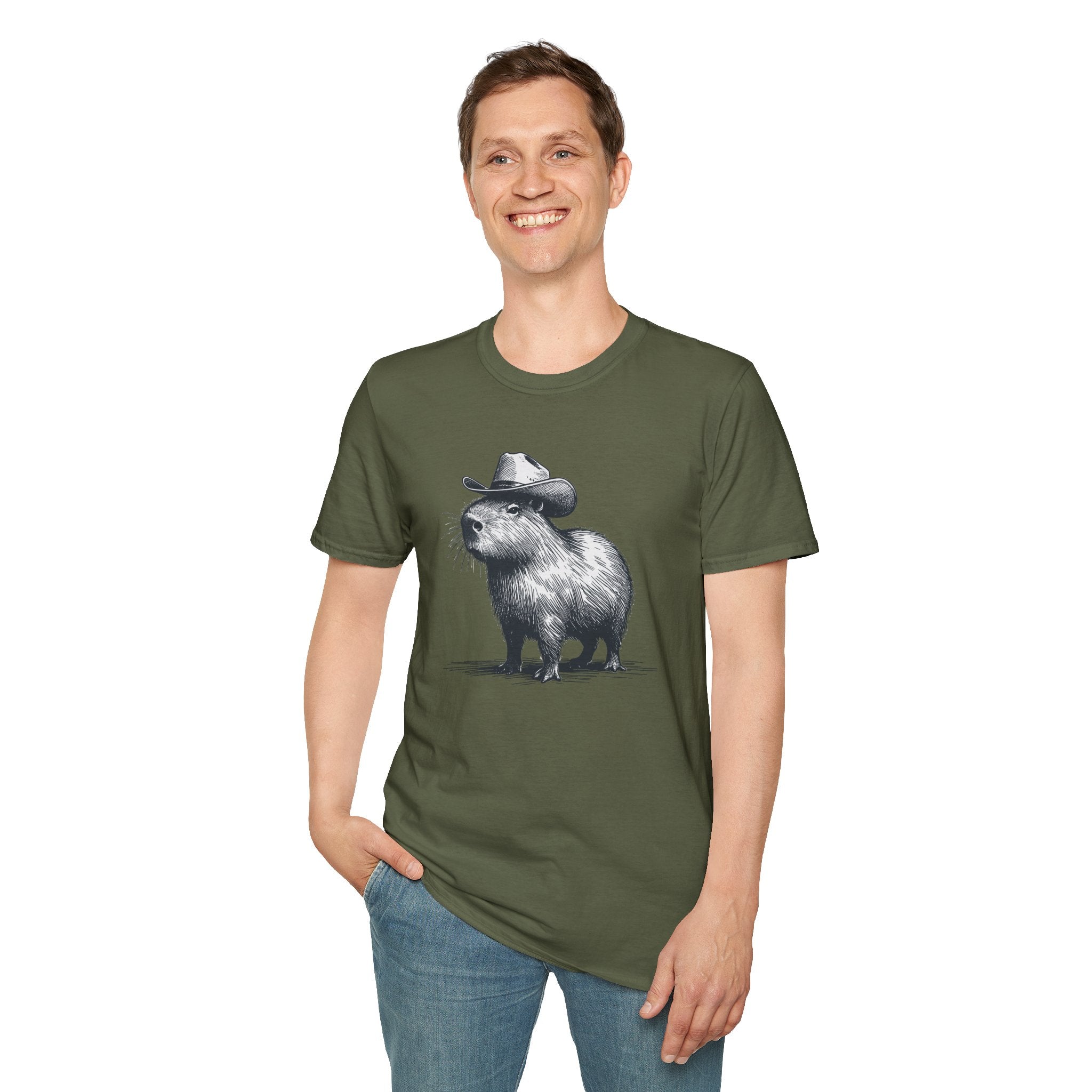 Cowboy Capybara T-Shirt — Cute Western Animal Graphic Tee