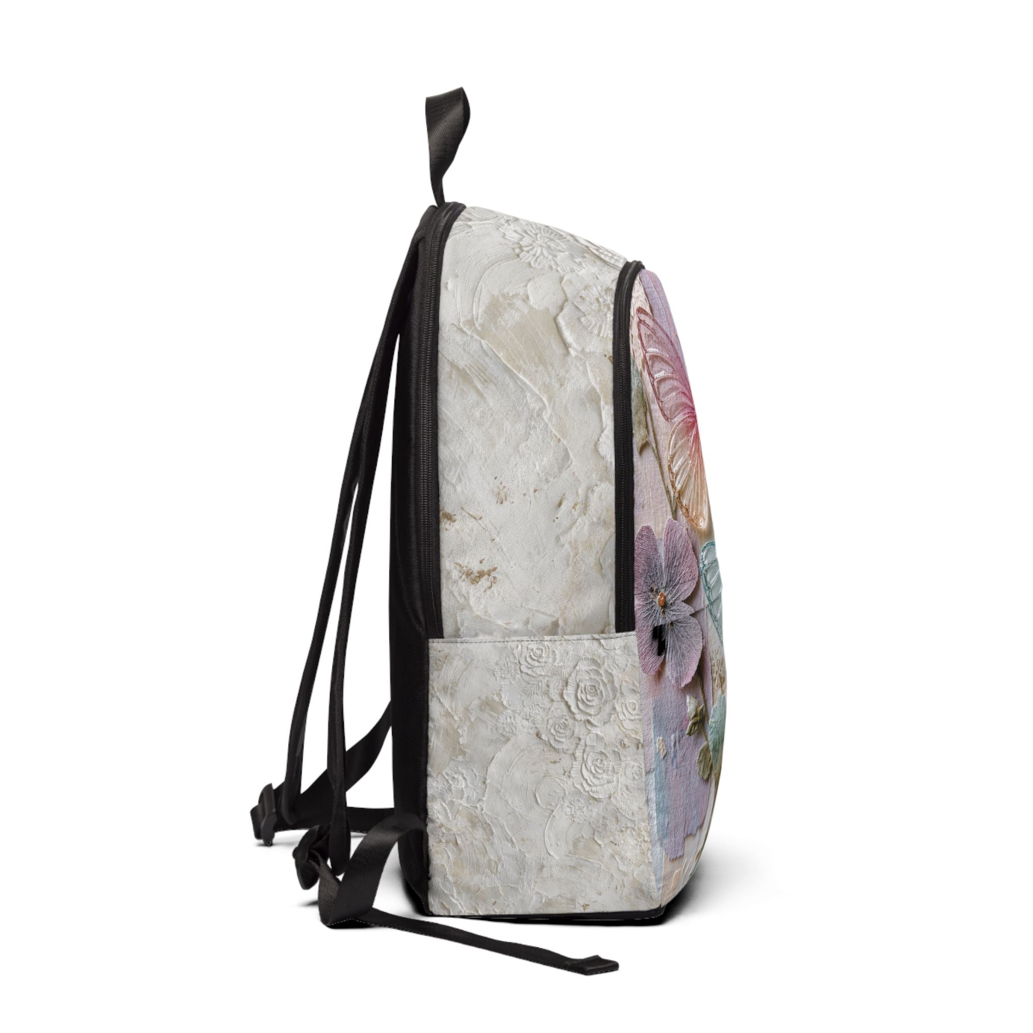 Whimsical Glass Butterfly Floral Backpack — Cottage Garden Vintage Design