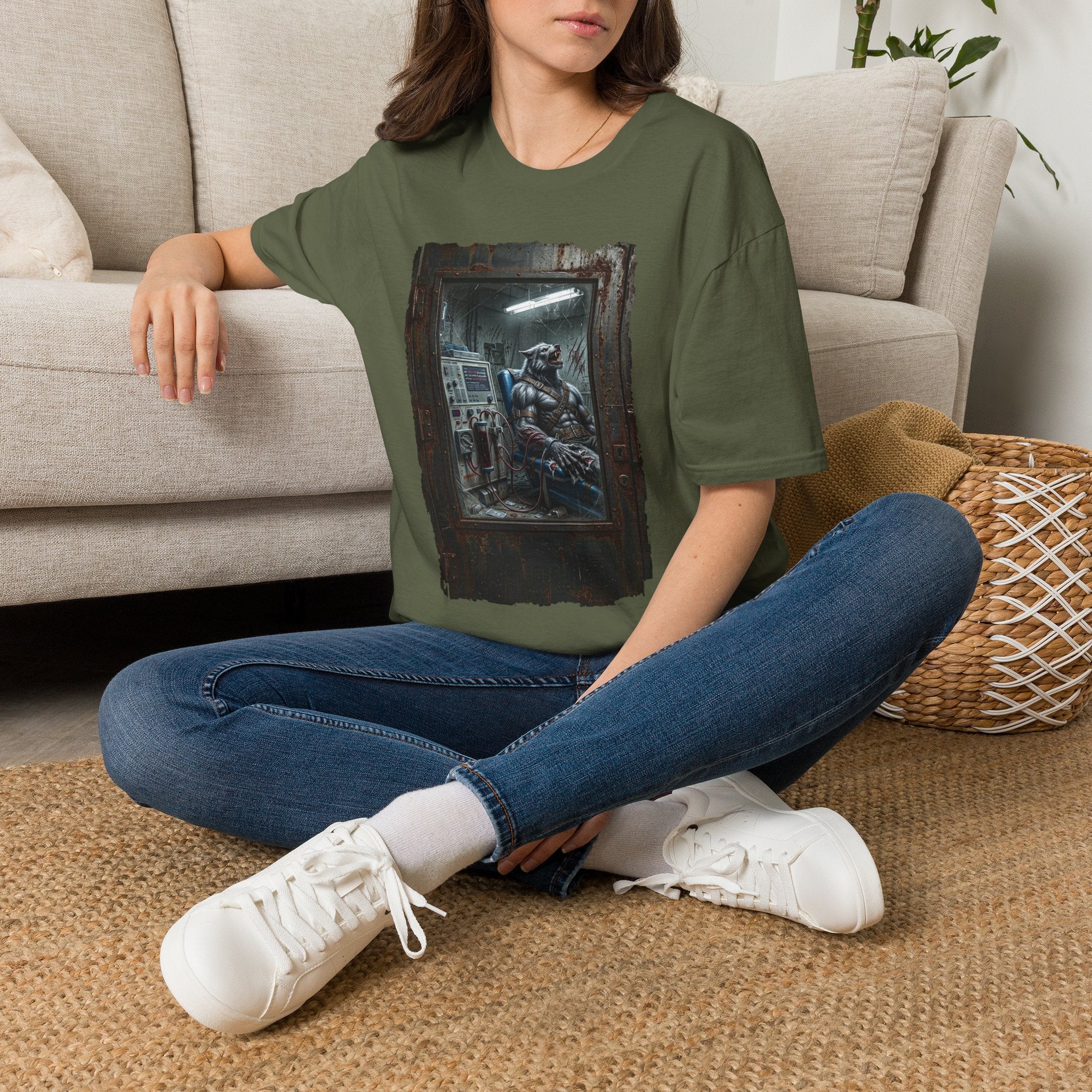 Dialysis After Dark: The Lunar Patient Werewolf Horror T-Shirt | Spooky Dialysis Tech Halloween Shirt