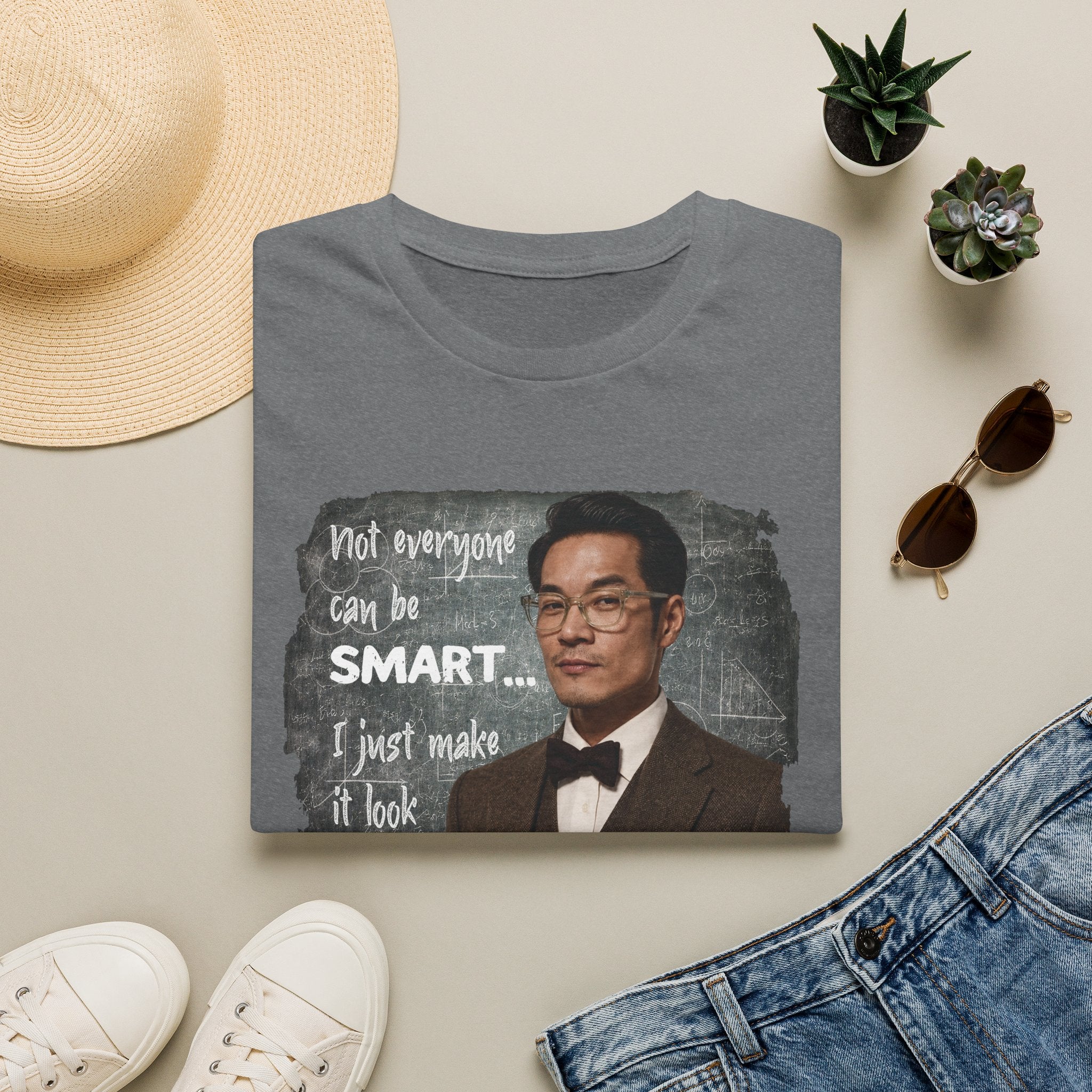 Funny 'Not Everyone Can Be Smart... I Just Make It Look Easy' T-Shirt — Asian Man Version