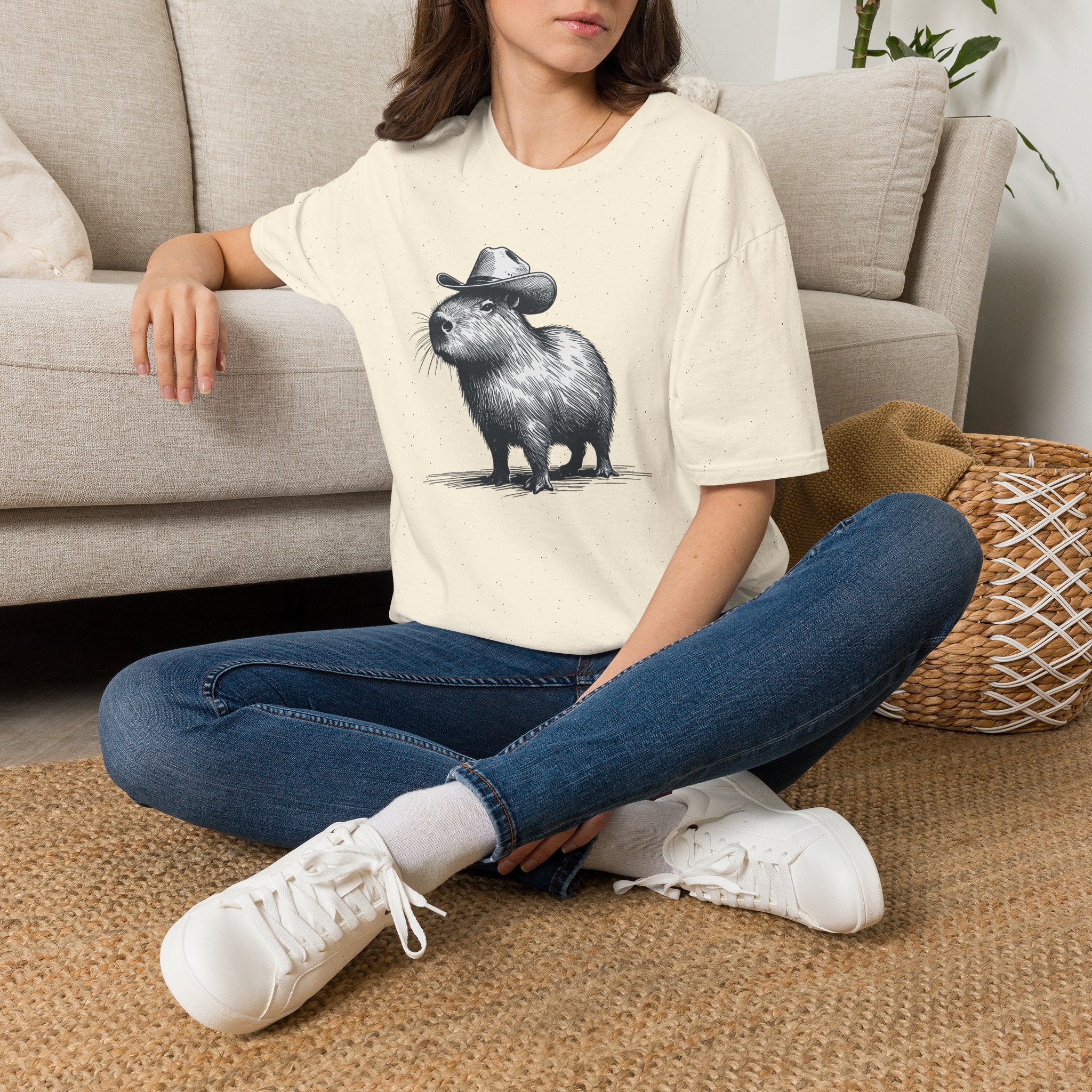 Cowboy Capybara T-Shirt — Cute Western Animal Graphic Tee