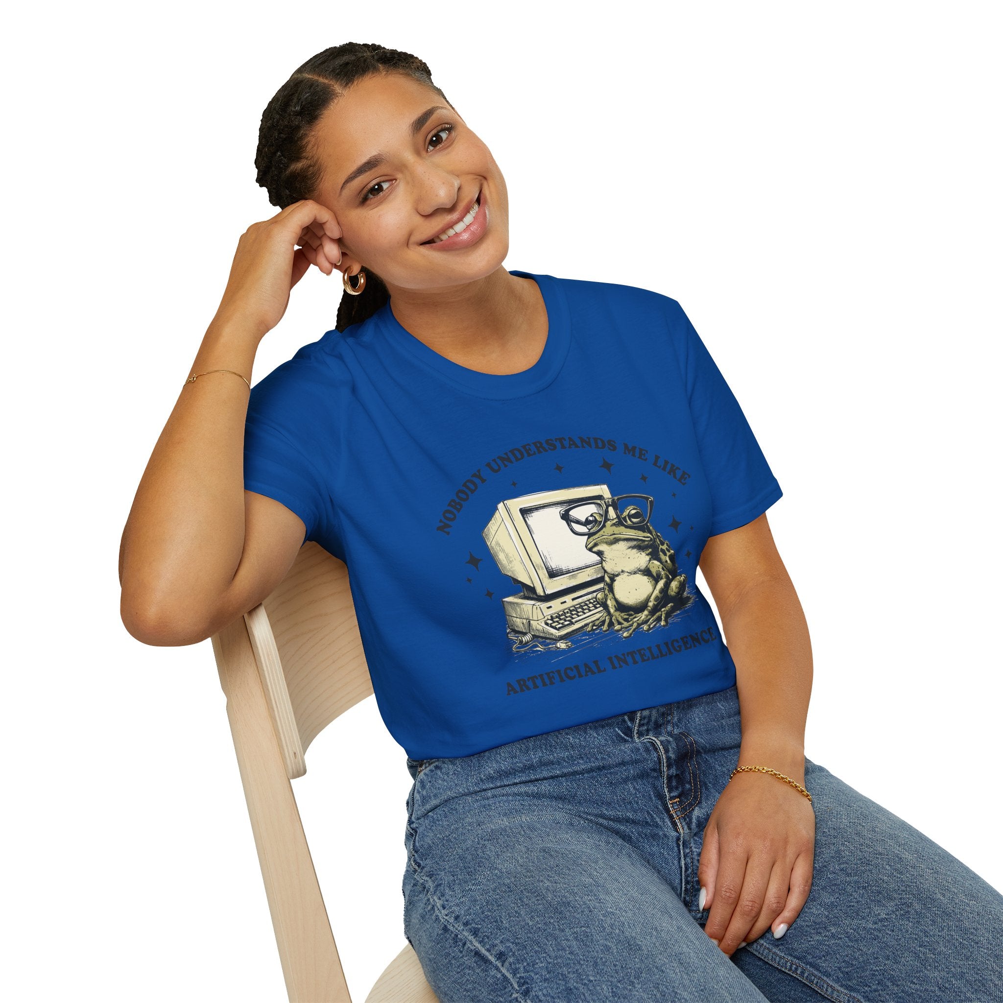 T-Shirt — 'Nobody Understands Me Like Artificial Intelligence' Retro Frog Graphic Tee