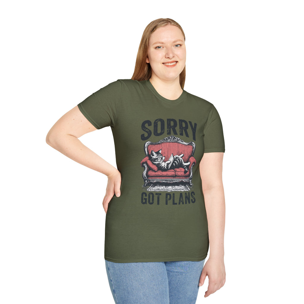 Sorry Got Plans T-Shirt — Lazy Cat Lounge Tee