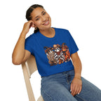 Halloween Pumpkin Crew T-Shirt — Leopard & Buffalo Plaid Spooky Friends