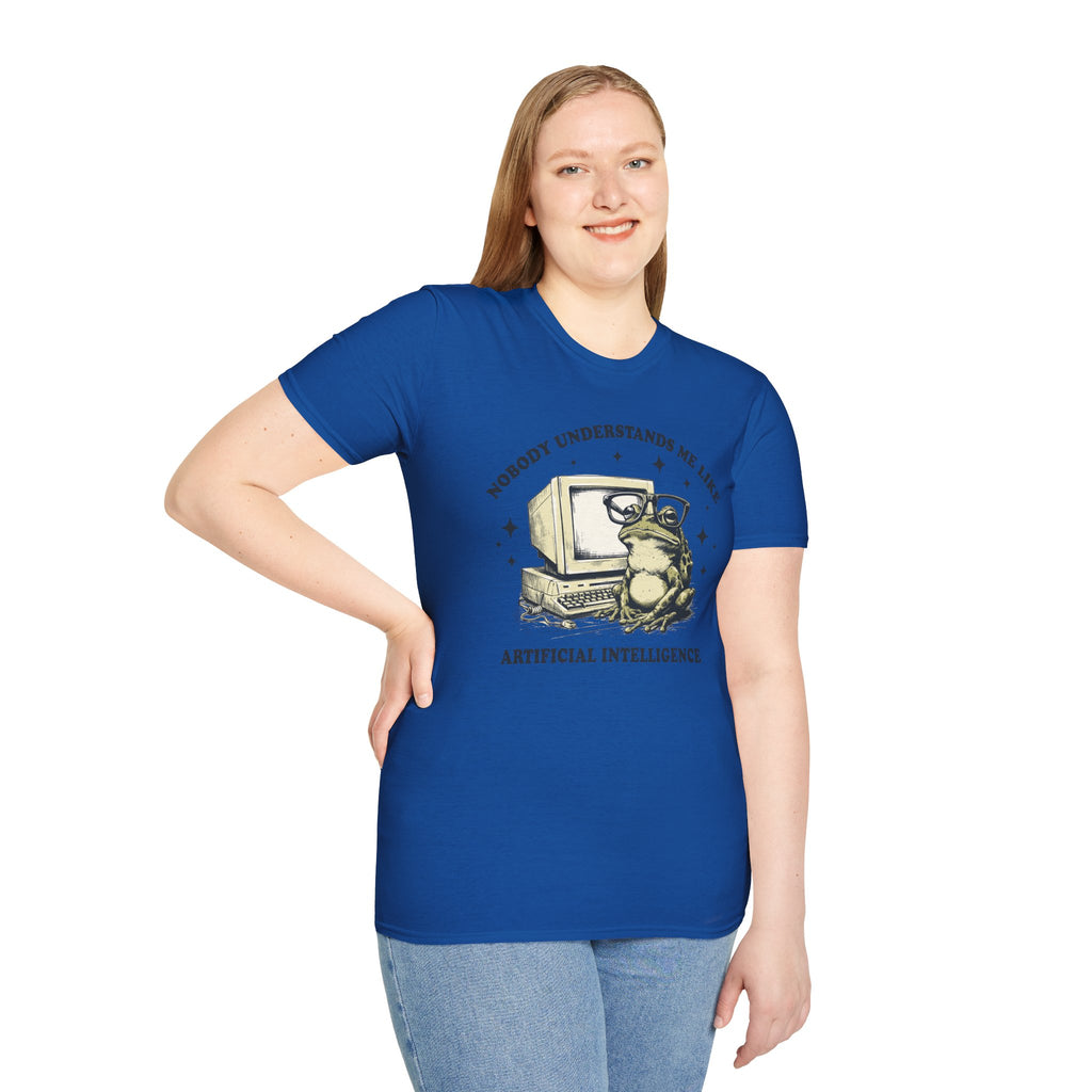 T-Shirt — 'Nobody Understands Me Like Artificial Intelligence' Retro Frog Graphic Tee