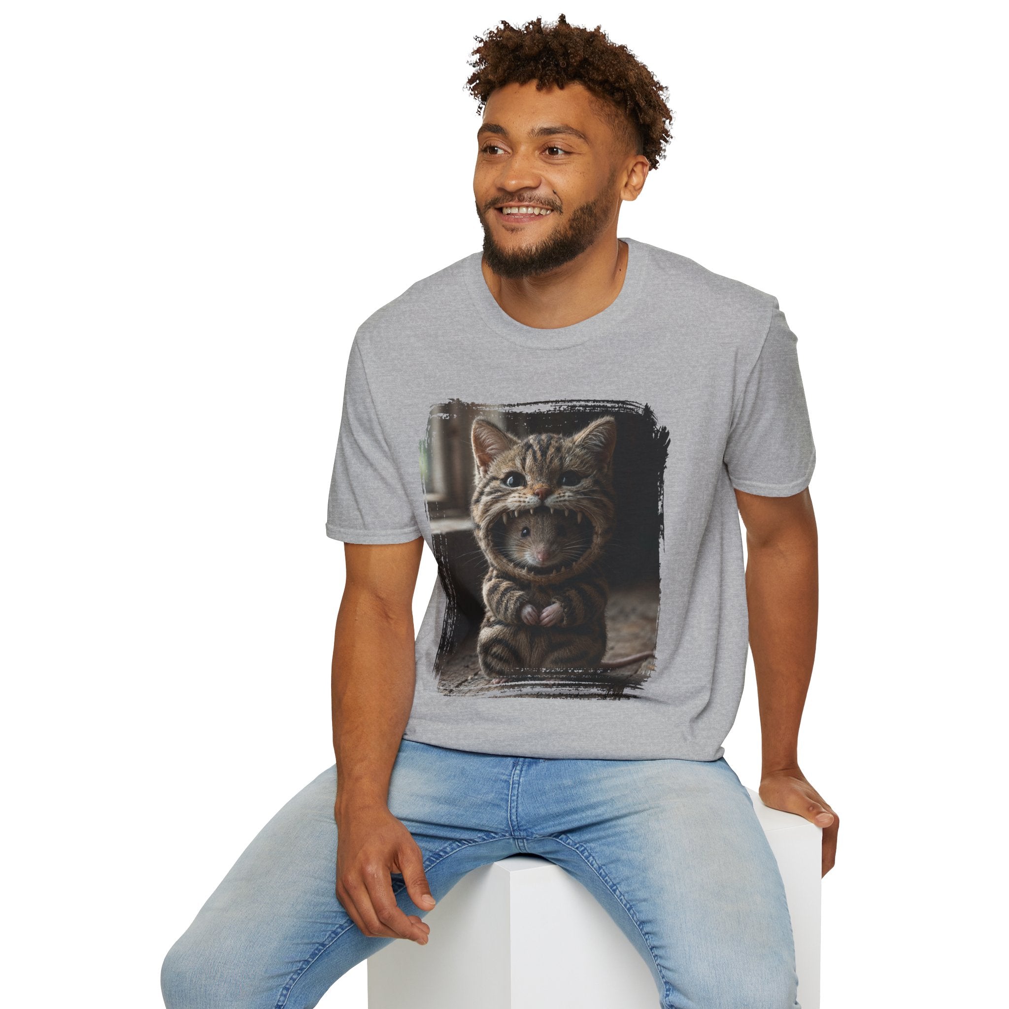 Cat Portrait T-Shirt — Cute Retro Tabby Face Print