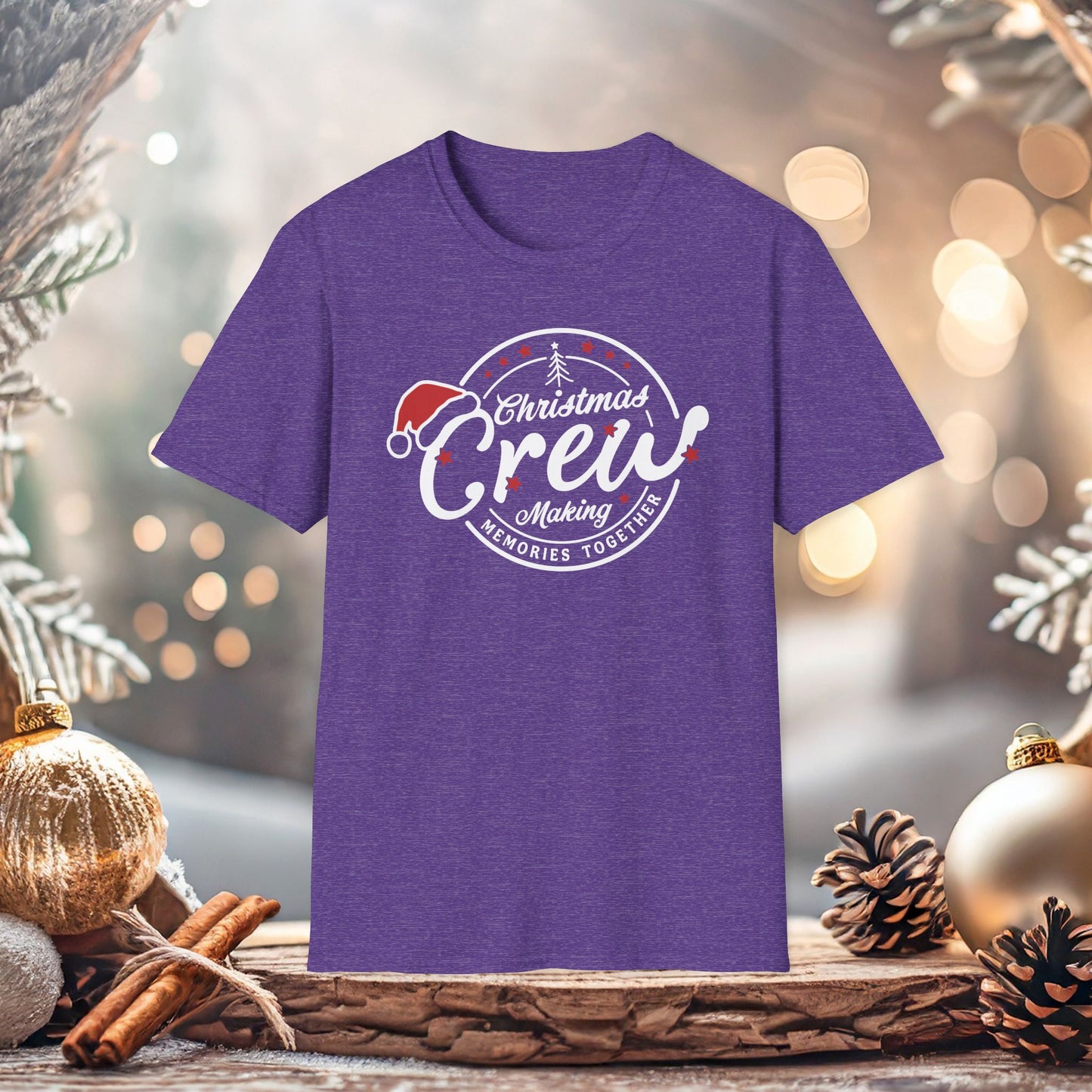 Christmas Crew Unisex T-Shirt | Making Memories Together and Santa Hat Design