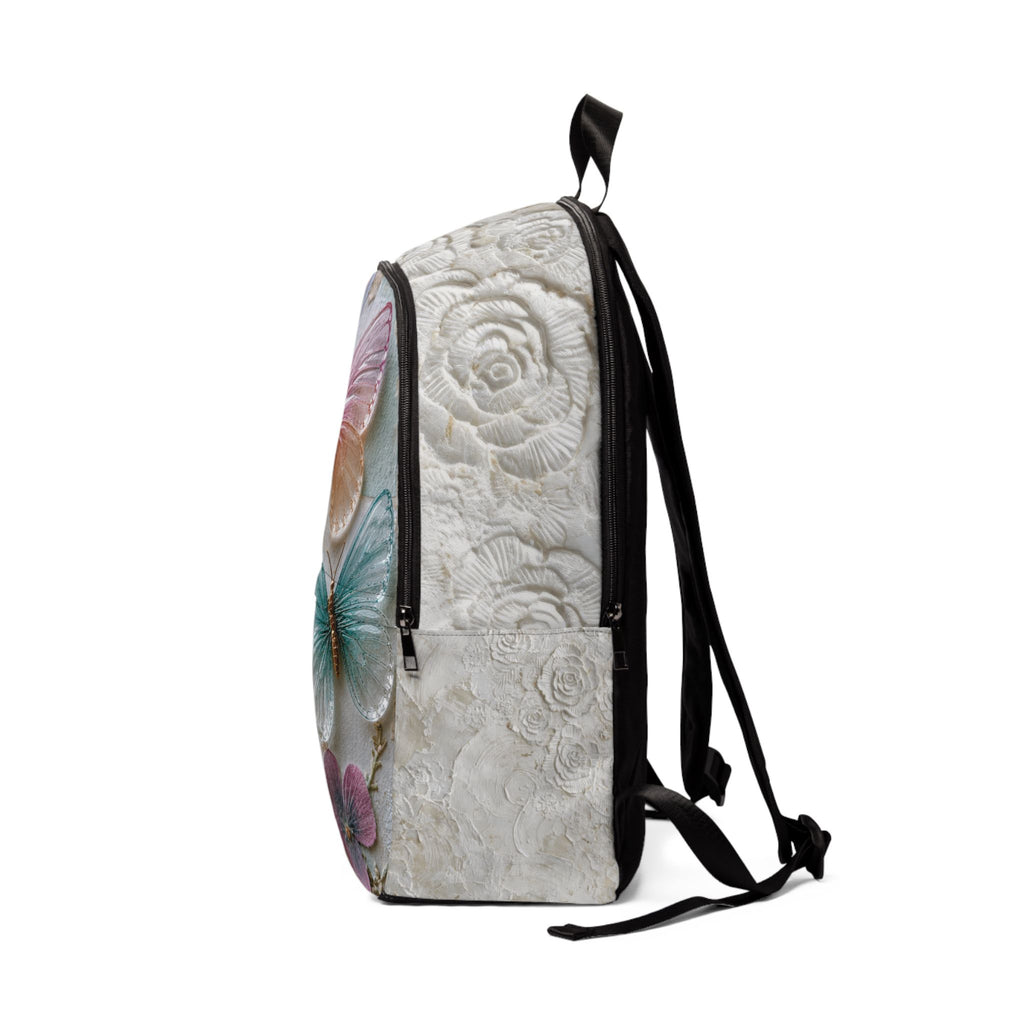 Whimsical Glass Butterfly Floral Backpack — Cottage Garden Vintage Design
