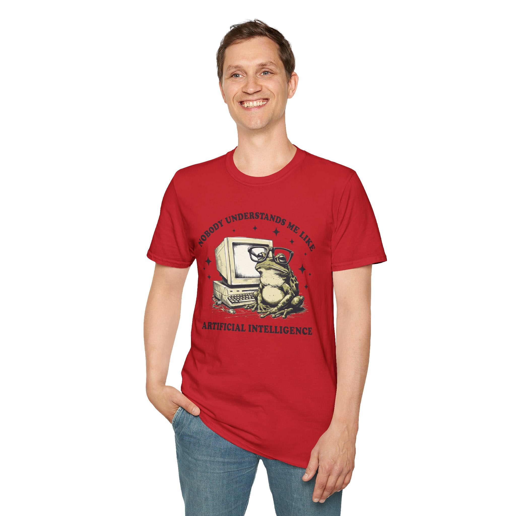 T-Shirt — 'Nobody Understands Me Like Artificial Intelligence' Retro Frog Graphic Tee