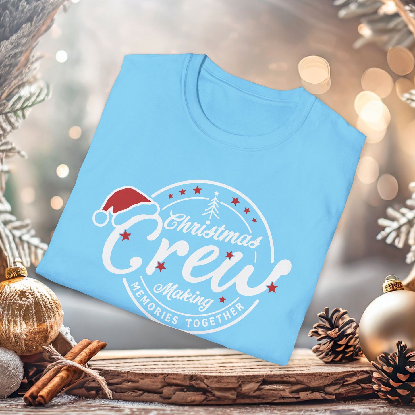 Christmas Crew Unisex T-Shirt | Making Memories Together and Santa Hat Design