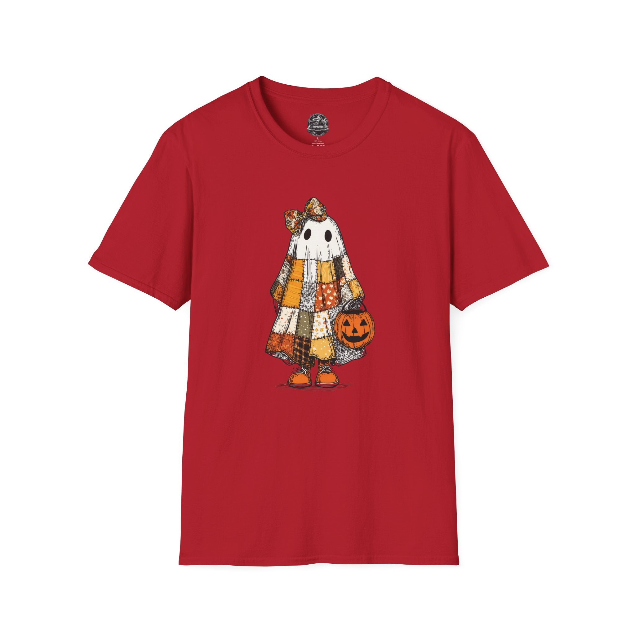 Ghost Softstyle T-Shirt with Patchwork Quilt Design