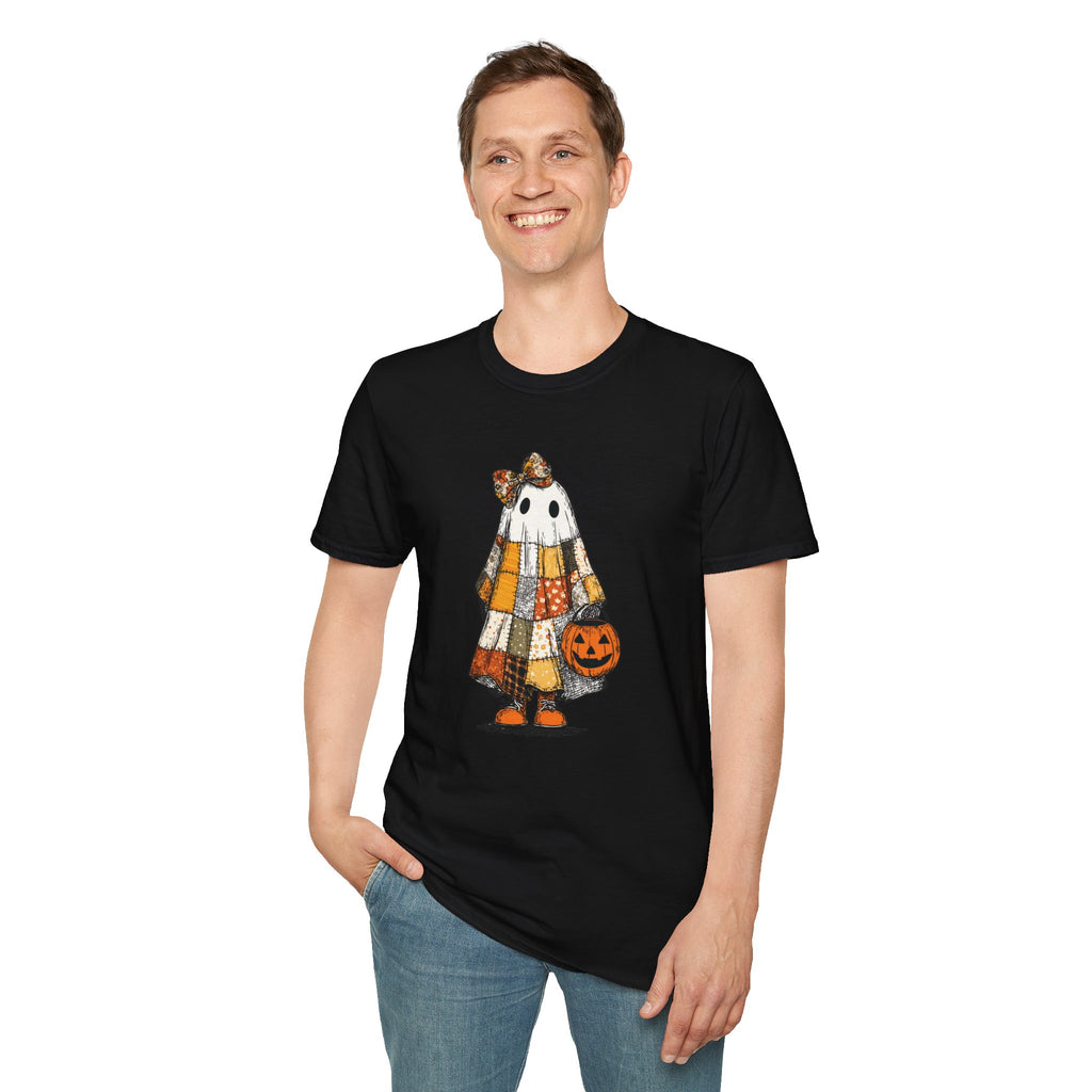Ghost Softstyle T-Shirt with Patchwork Quilt Design