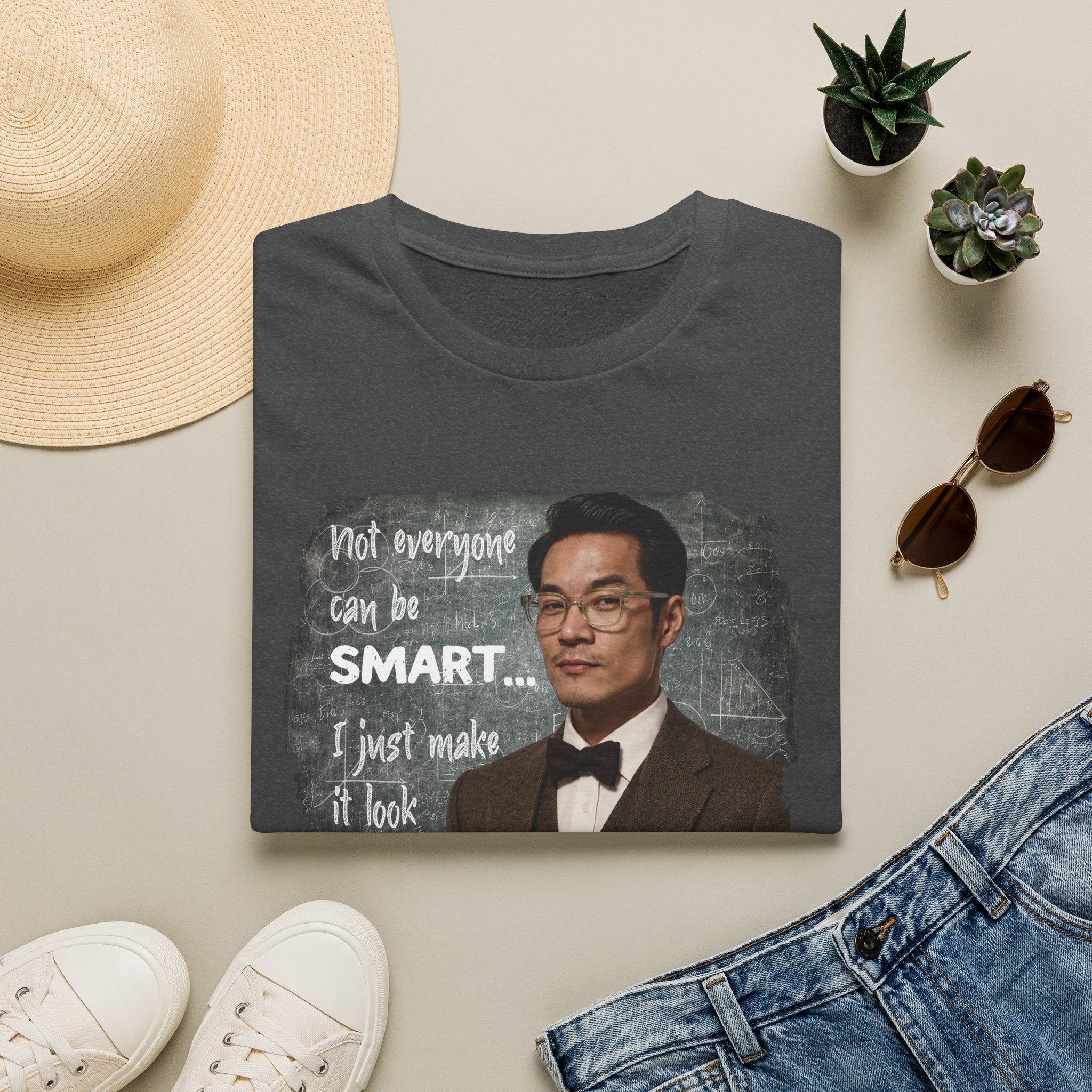 Funny 'Not Everyone Can Be Smart... I Just Make It Look Easy' T-Shirt — Asian Man Version