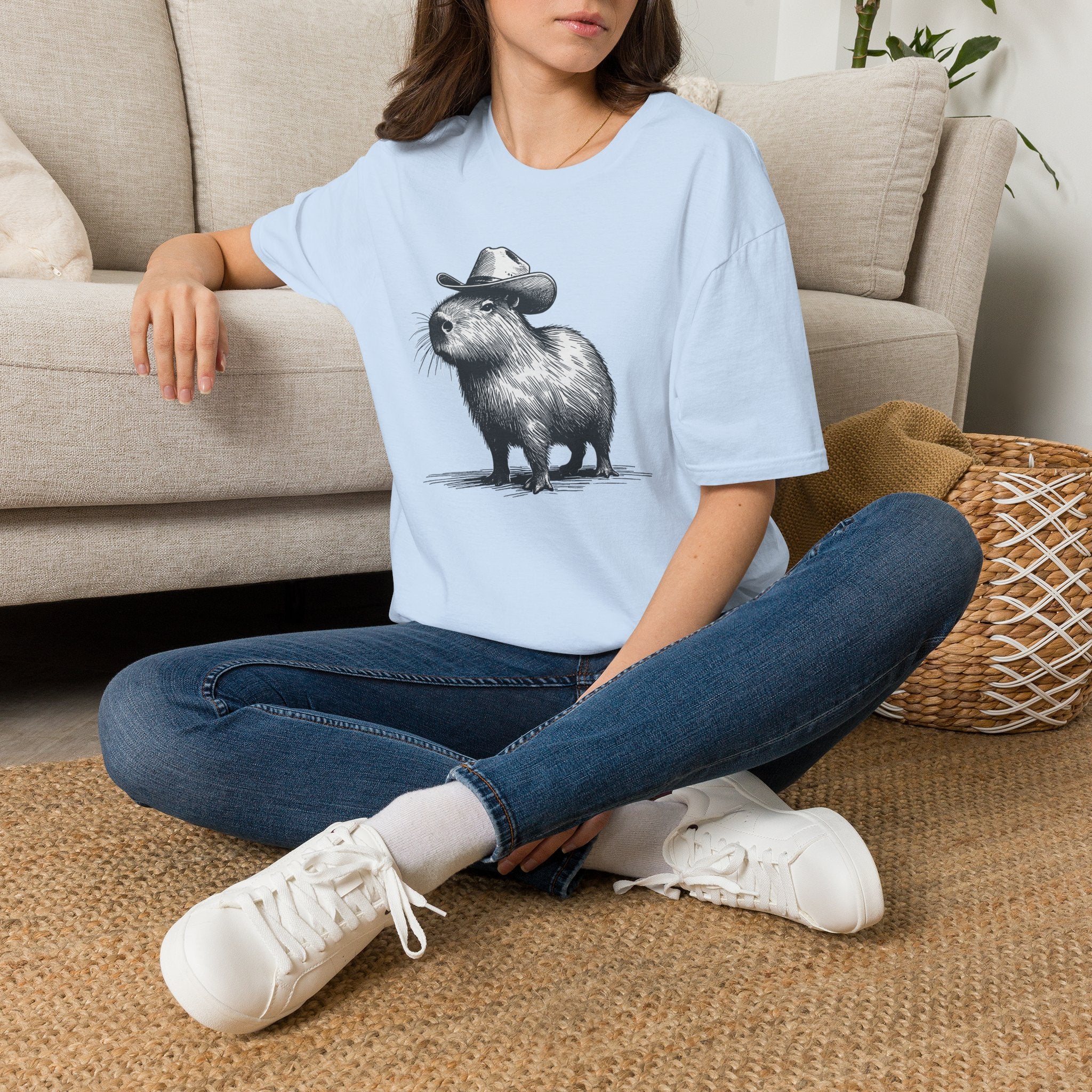 Cowboy Capybara T-Shirt — Cute Western Animal Graphic Tee
