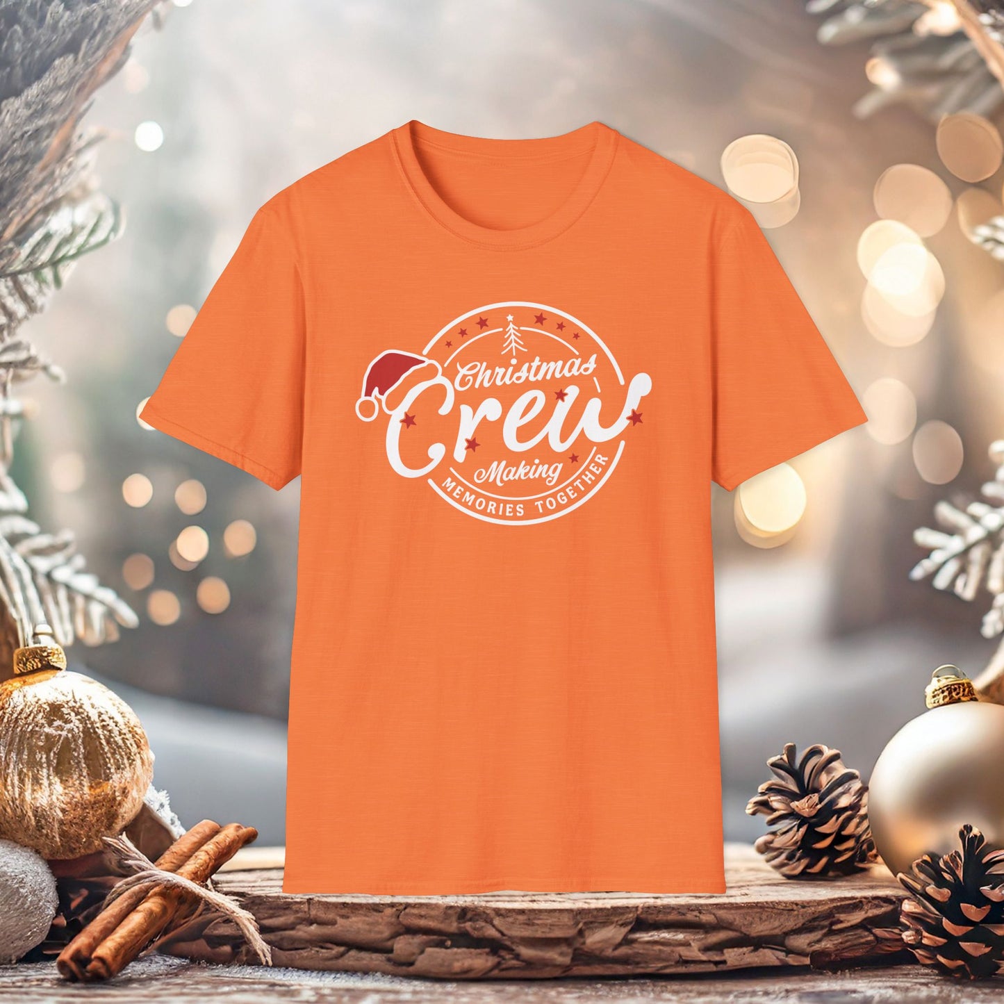 Christmas Crew Unisex T-Shirt | Making Memories Together and Santa Hat Design