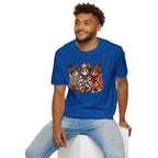 Halloween Pumpkin Crew T-Shirt — Leopard & Buffalo Plaid Spooky Friends
