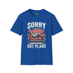 Sorry, Got Plans T‑Shirt — Cat on Couch Funny Lazy Day Tee