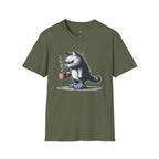 Cat Coffee T-Shirt — Grumpy Cat Holding Mug Illustration
