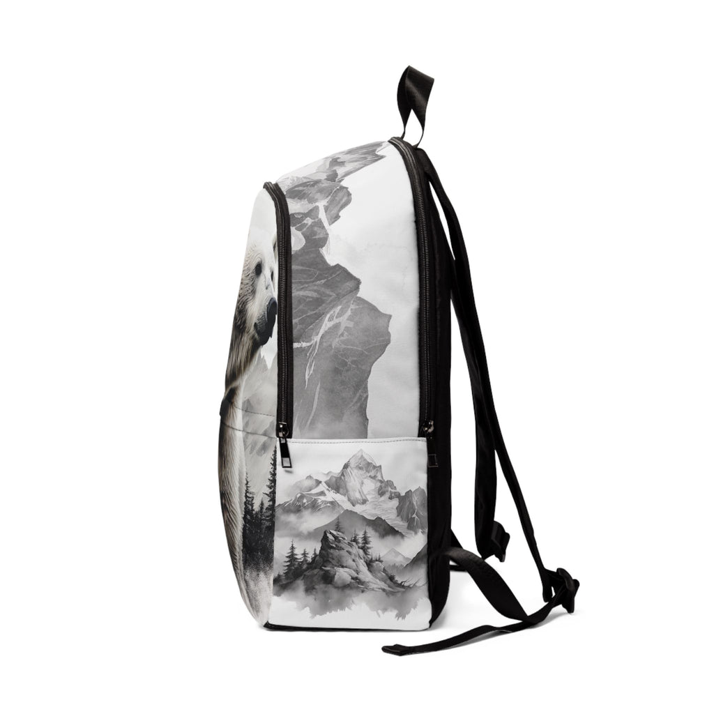 Grizzly Bear Wilderness Backpack — Monochrome Mountain & Forest Adventure Pack