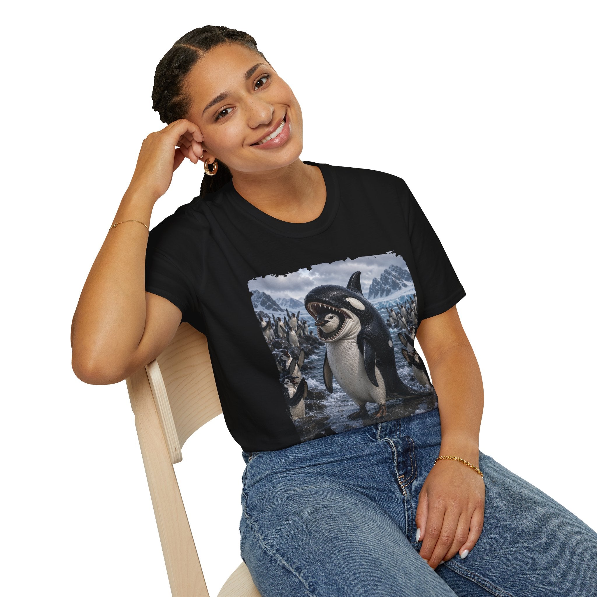 Orca & Penguin Graphic T‑Shirt — Cute Antarctic Wildlife Tee