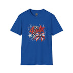 4th of July Patriotic T-Shirt – Red White Blue Stars & Bow Design