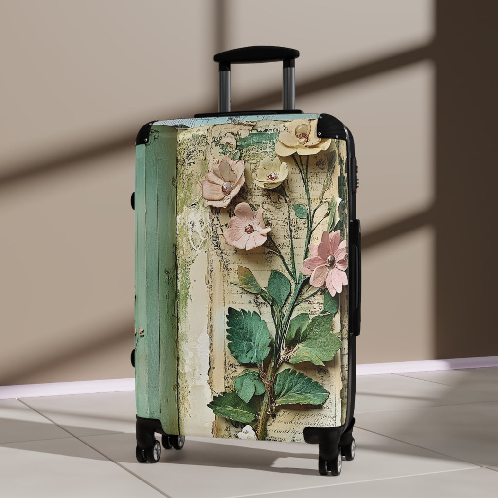 Floral Blue Bloom Suitcase – Luggage Cover with Large 3D Flower Design