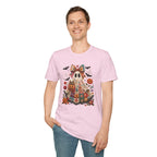 Patchwork Floral Ghost Halloween Shirt | Quilted Boho Ghost with Pumpkin and Bats